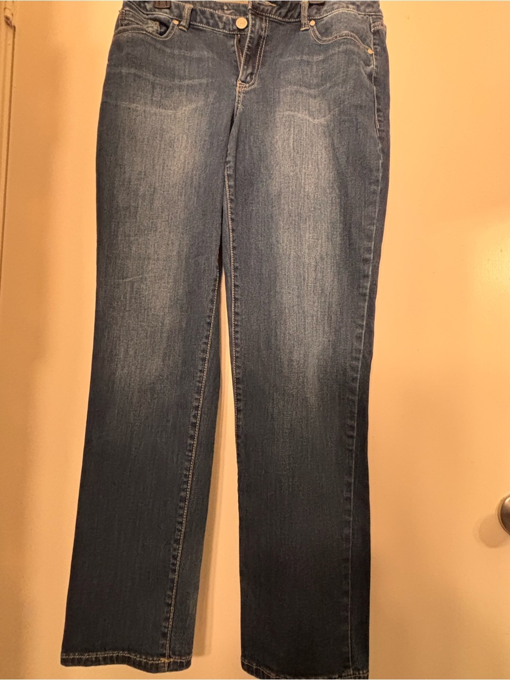 Lane Bryant Straight-Leg Jeans in Dark Blue Wash